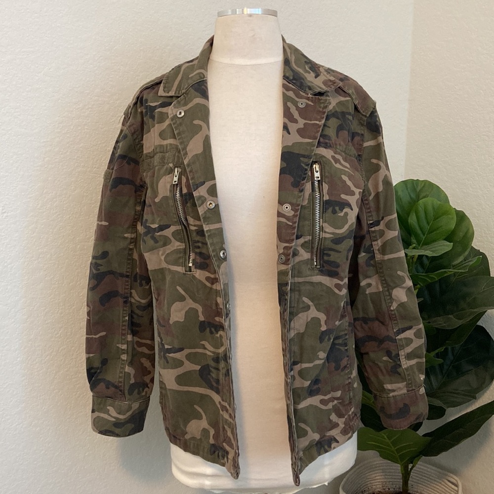 Topshop Camo Petite Army Jacket